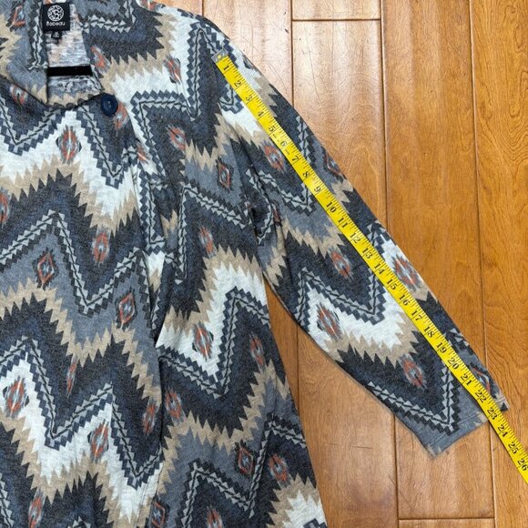 Bobeau Womens Cardigan Wrap Size 3X Aztec Western Lightweight Asymmetric Button - Picture 7 of 12